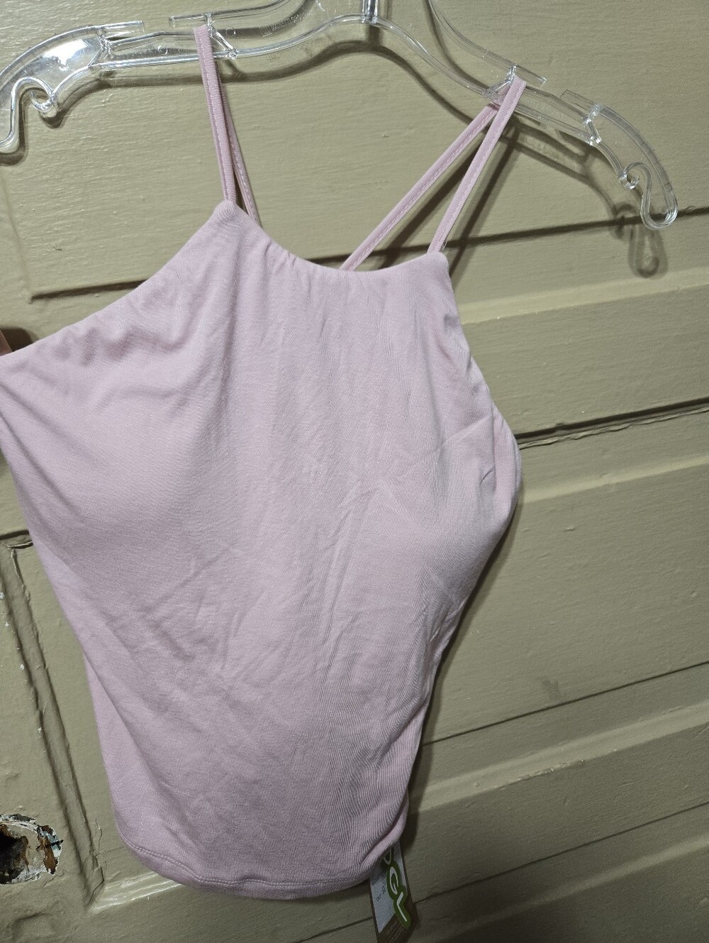OGL Light Pink Tie Back Bandless Crop Bra Tank Top NWT Size: L